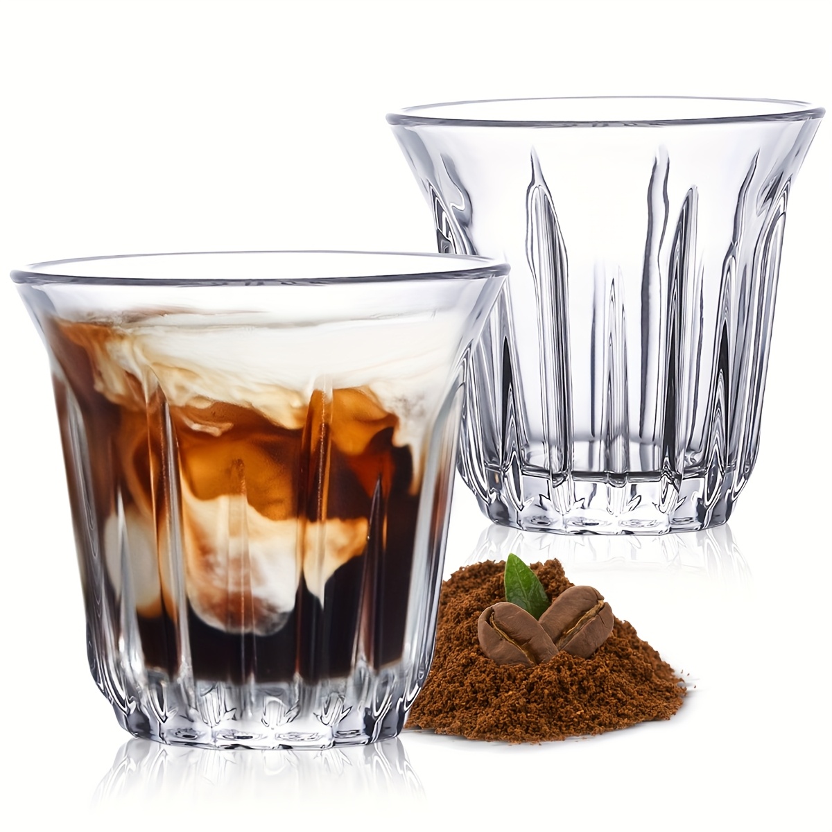 Coffee Tea Tumbler - 2 Paket Cangkir Espresso, Cangkir Kaca