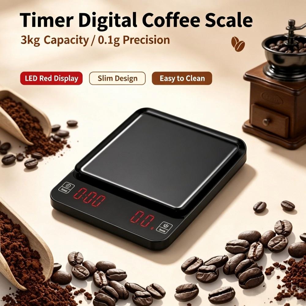 Coffee & Tea - Pastry Góc Xanh - Timbangan Kopi Digital Presisi Tinggi 3kg/0.1g,