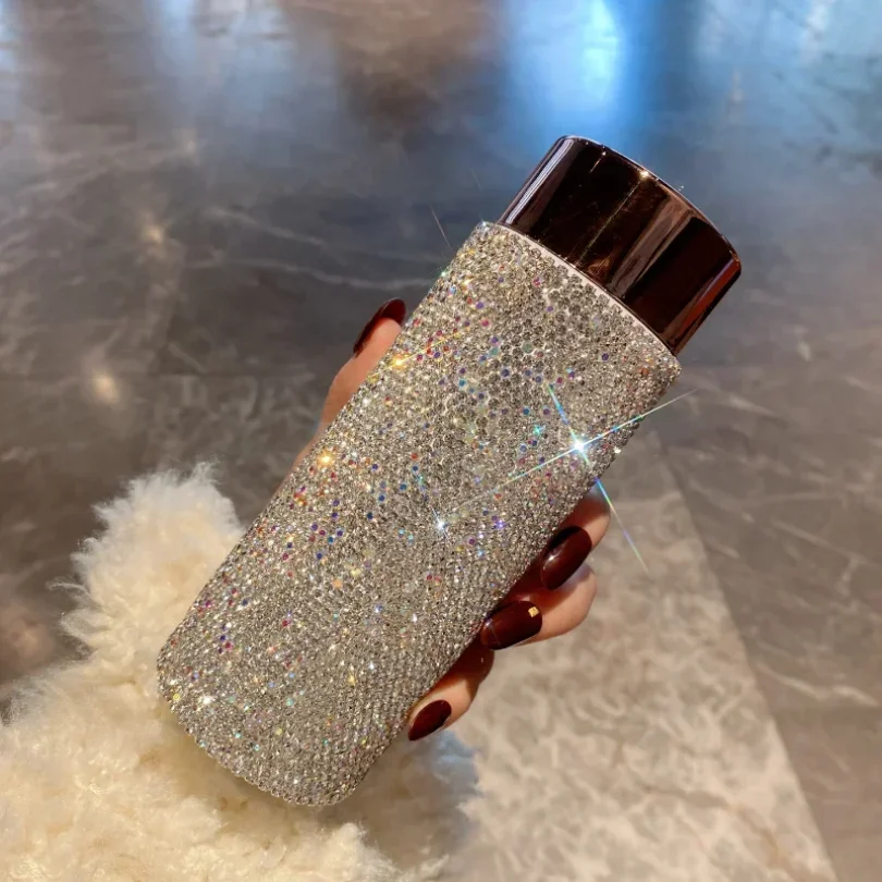 Coffee Tea Tumbler - Cangkir Termos Portabel Bling dengan Infuser