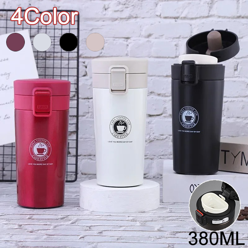 Coffee Tea Exchange - Cangkir termal 380ml dinding ganda, termos