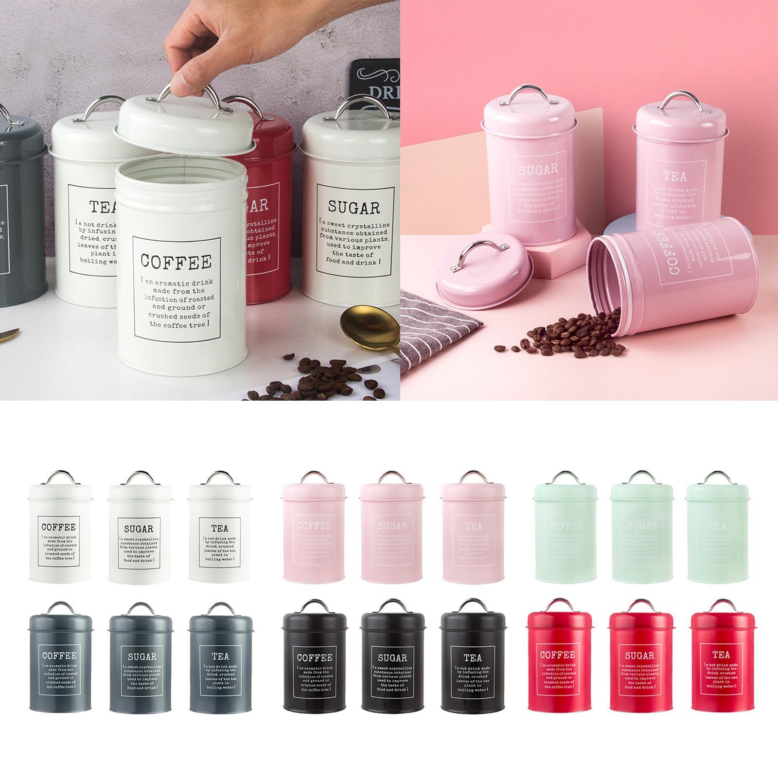 Coffee Tea Sugar Canister Set - 3pcs Set Stoples Dapur Kedap Udara