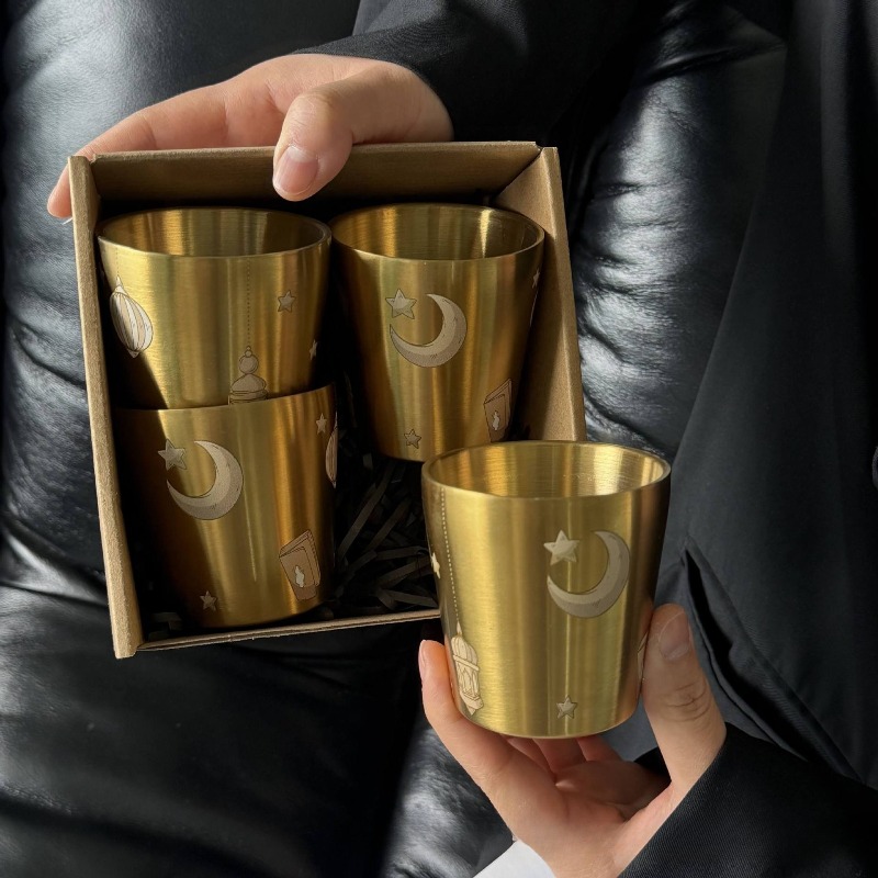 Tea Coffee Utensils - 170ML Cangkir Teh Emas Gaya Timur