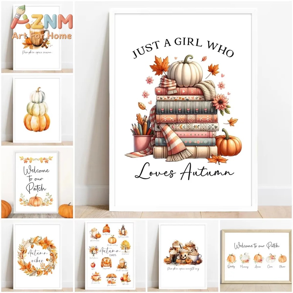 Coffee Tea Milk - 1 buah Poster Cetak Pumpkin Spice,