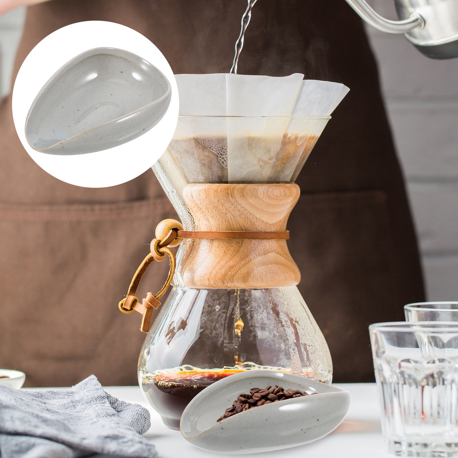 Coffee Tea Beans - Nampan Kopi Keramik, Cangkir Dosing, Wadah