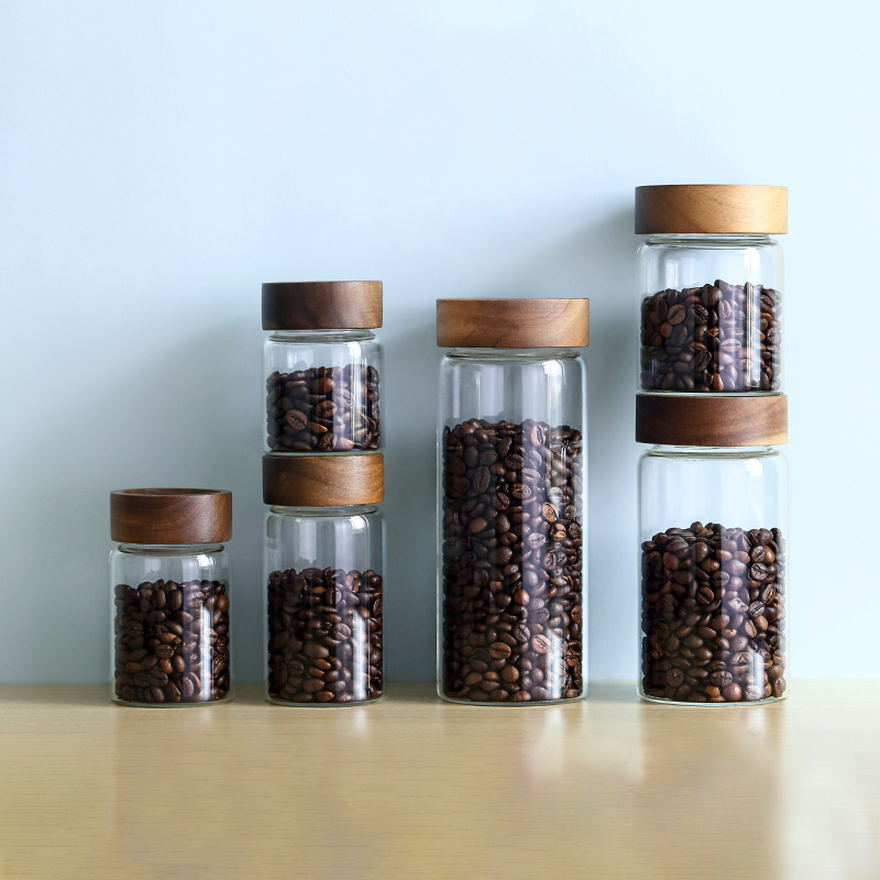Coffee Tea Tumbler - Wadah Penyimpanan Biji Kopi Tabung Kaca