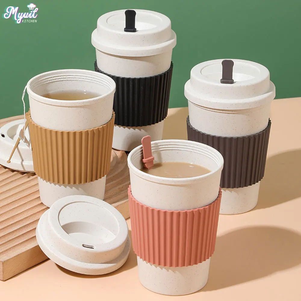 Coffee Tea Exchange - Cangkir kopi 450ML dengan tutup sedotan