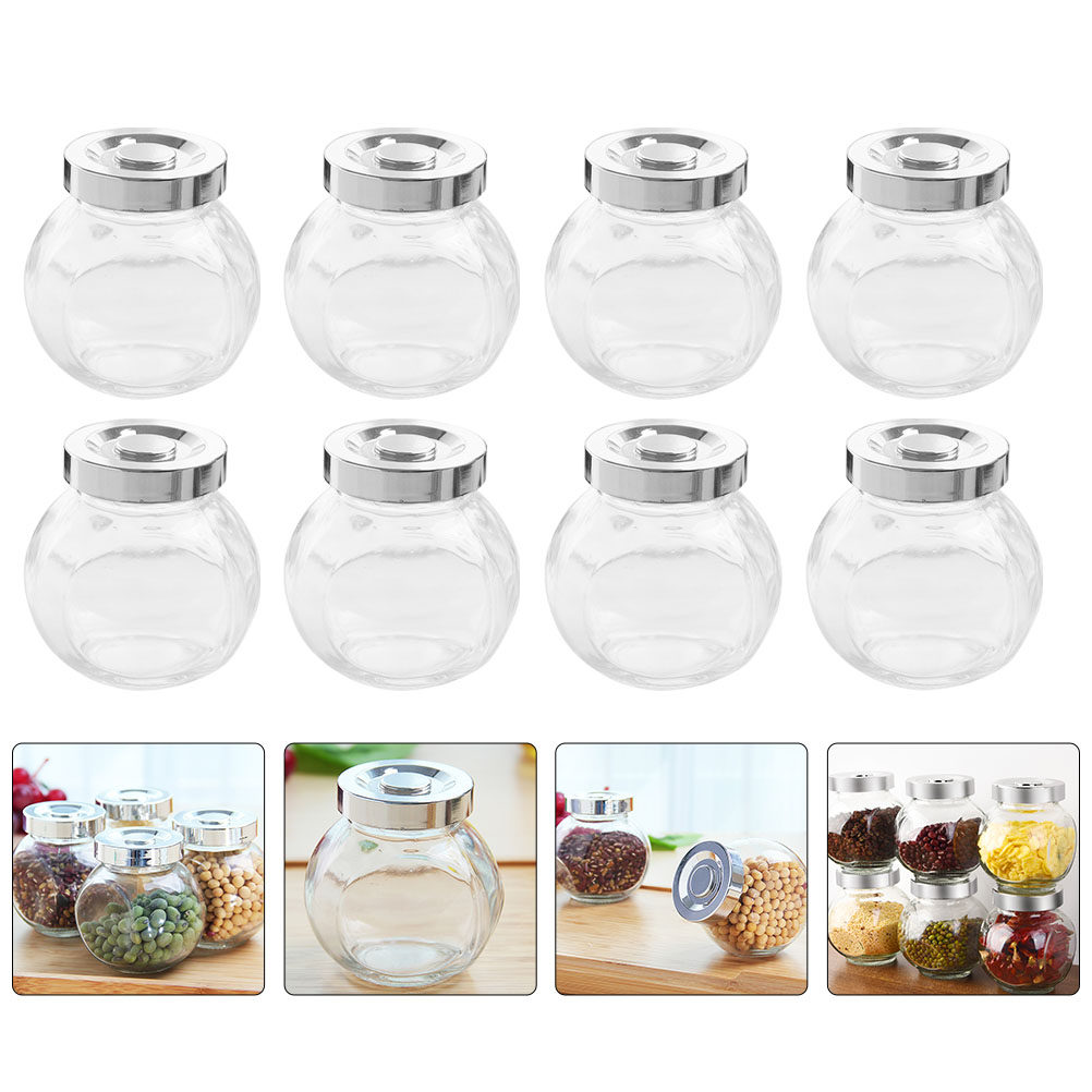 Coffee Tea Beans - 8 Buah Stoples Kaca Kedap Udara,