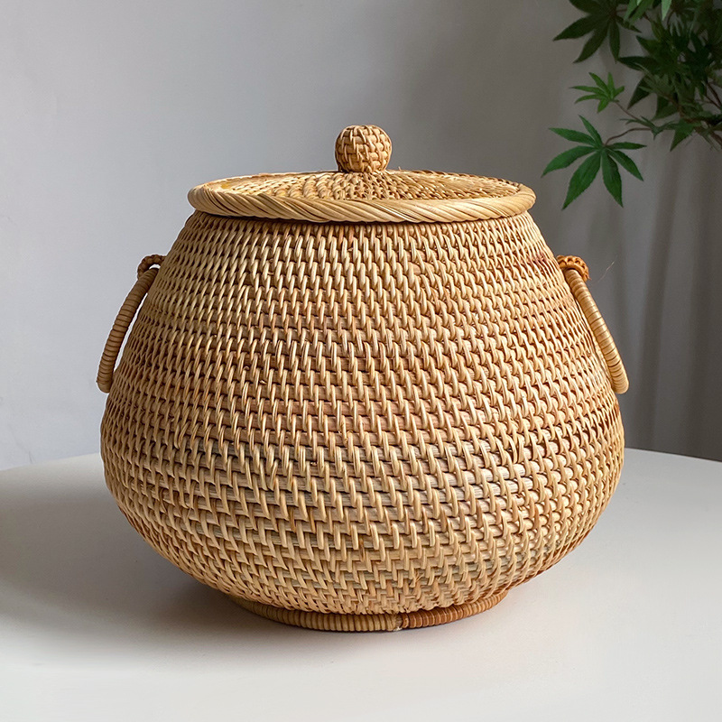 Vietnam Coffee Tea - Meja kopi bundar anyaman rotan buatan