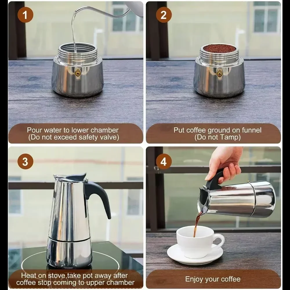 Pembuat Kopi Moka Pot 50Ml-600 - Moka Pot Stove ulasan dan harga