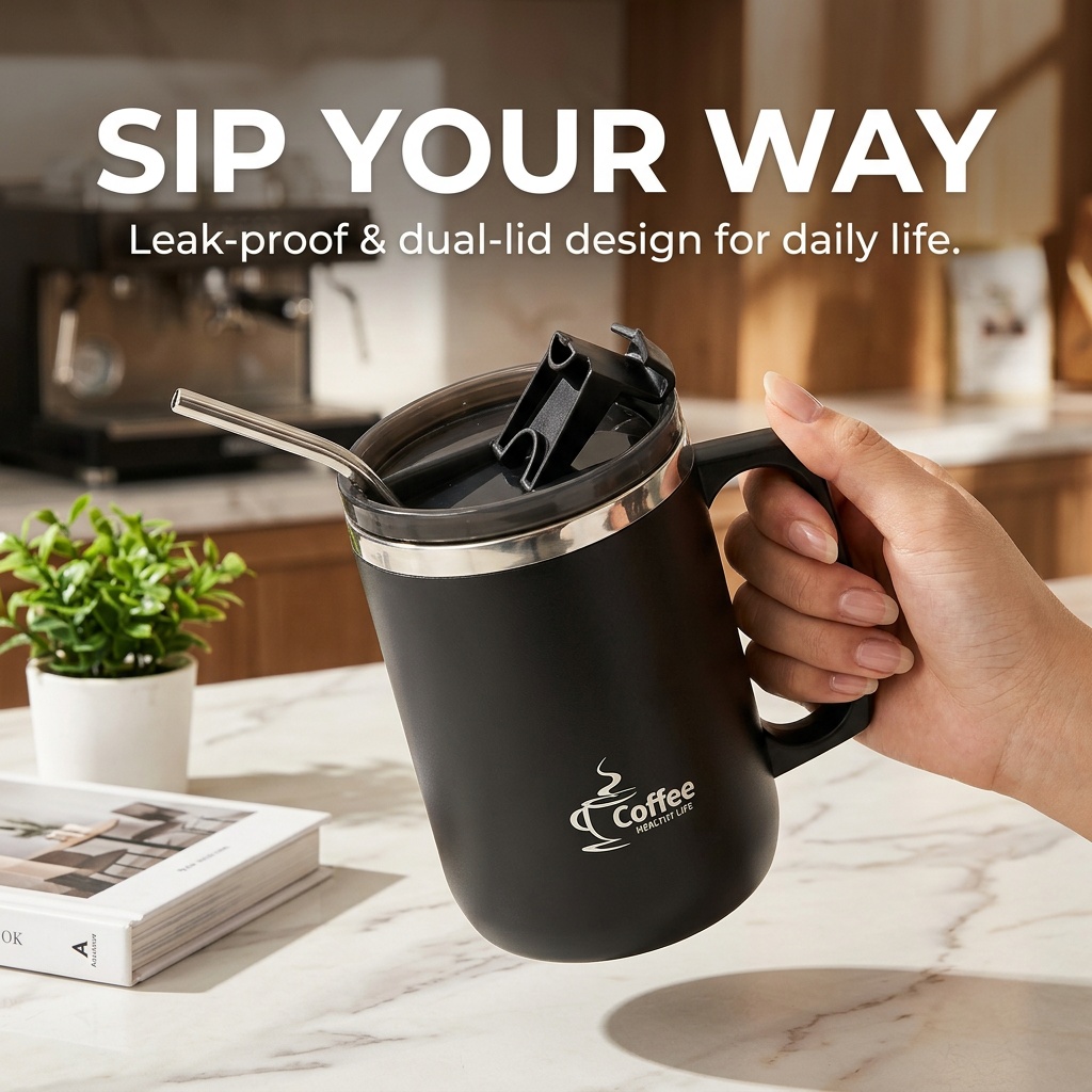 Mug Kopi Termal Portabel denga - Coffee Tea Tumbler ulasan dan harga