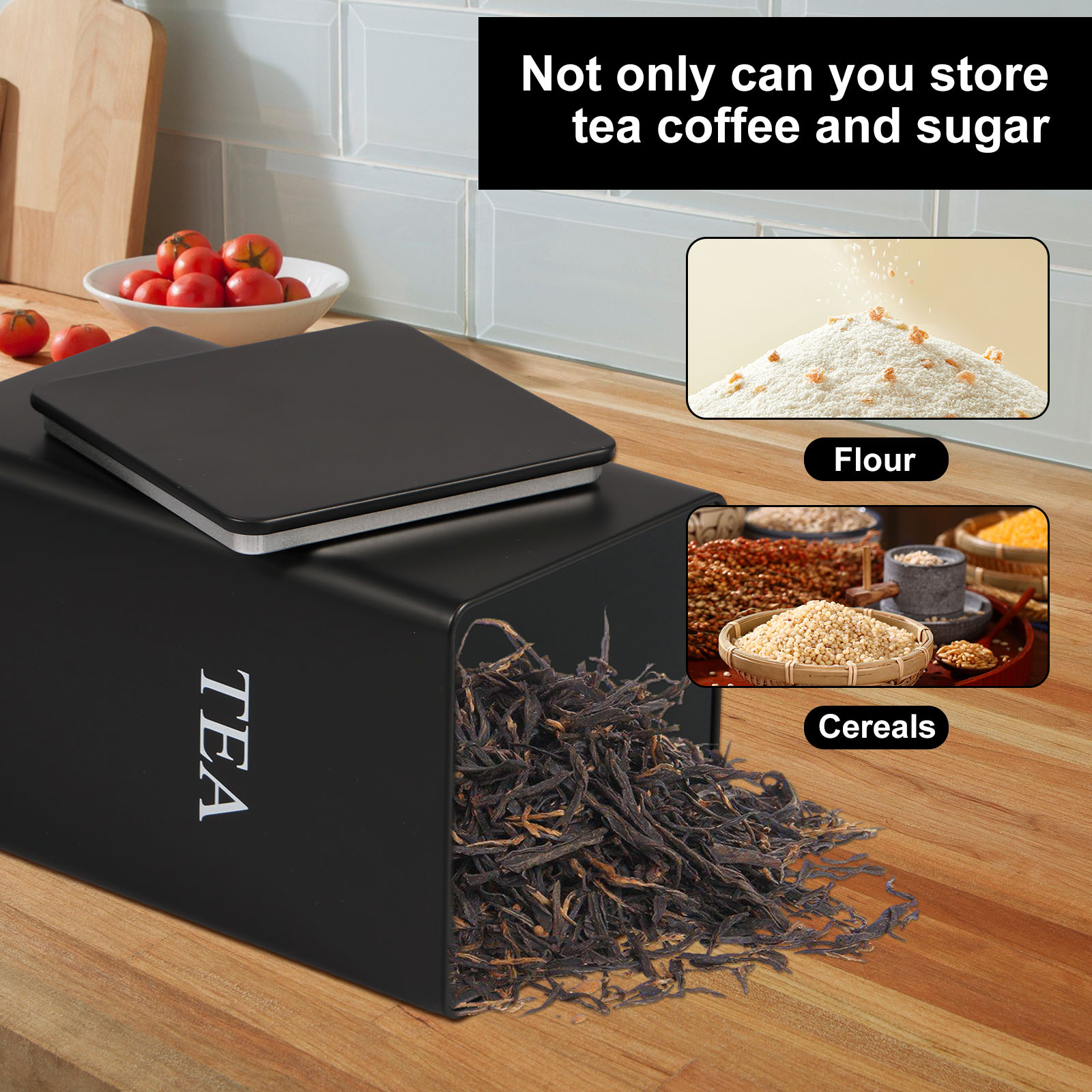 3 buah kaleng penyimpanan biji - Coffee Tea Sugar Canister Set ulasan dan harga