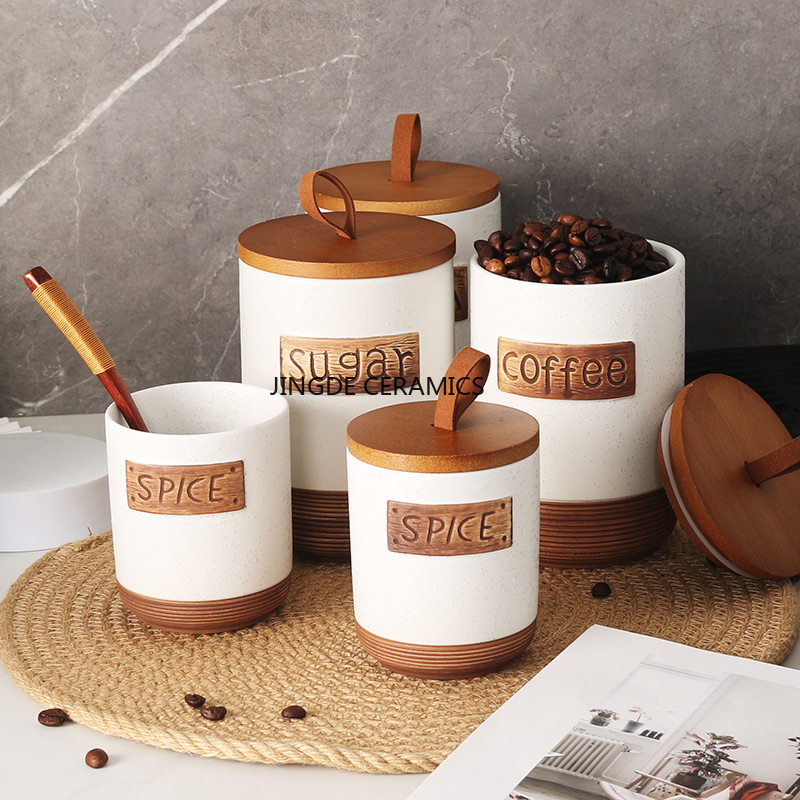1 Buah Toples Keramik Tersegel - Coffee Tea Sugar Canister Set ulasan dan harga