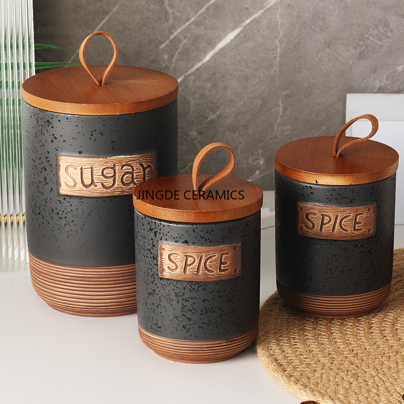 1 Buah Toples Keramik Tersegel - Coffee Tea Sugar Canister Set ulasan dan harga