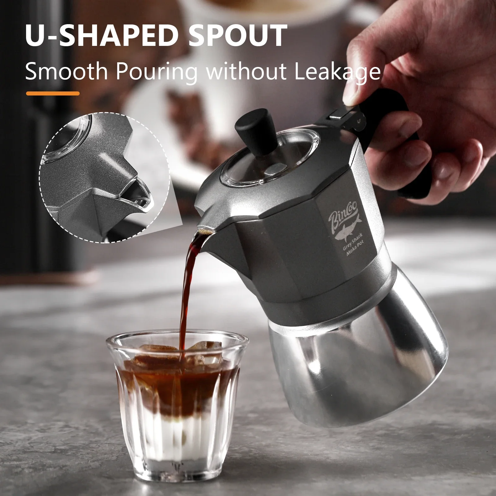 Bincoo 2 Cangkir Double Valve  - Moka Pot Stove ulasan dan harga