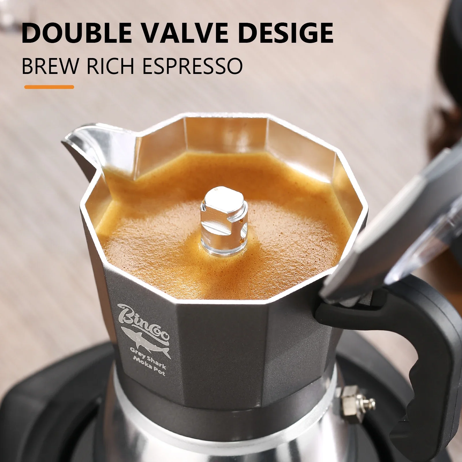 Bincoo 2 Cangkir Double Valve  - Moka Pot Stove ulasan dan harga