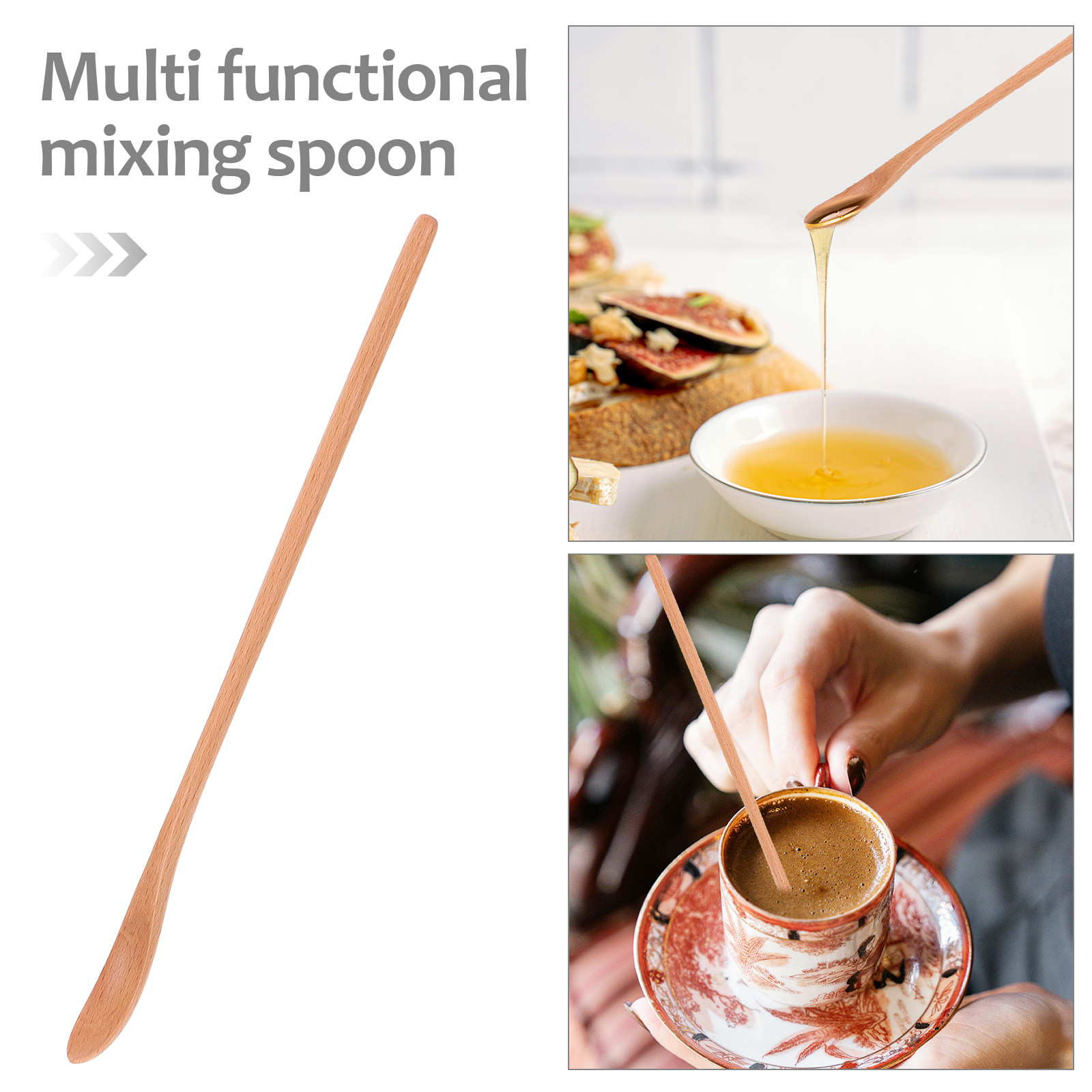 2 Buah Sendok Madu Kayu Gagang - Tea Coffee Utensils ulasan dan harga