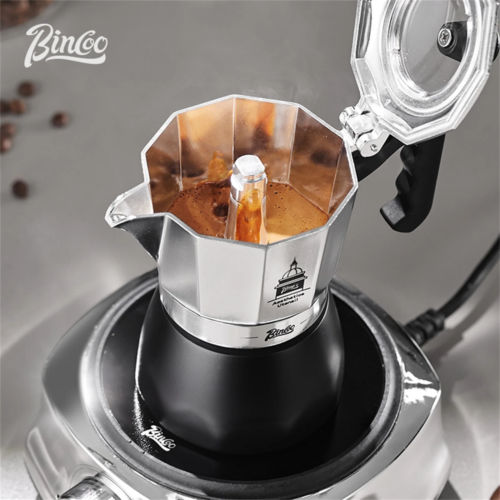 BINCOO Teko Moka Katup Ganda,  - Moka Pot Stove ulasan dan harga