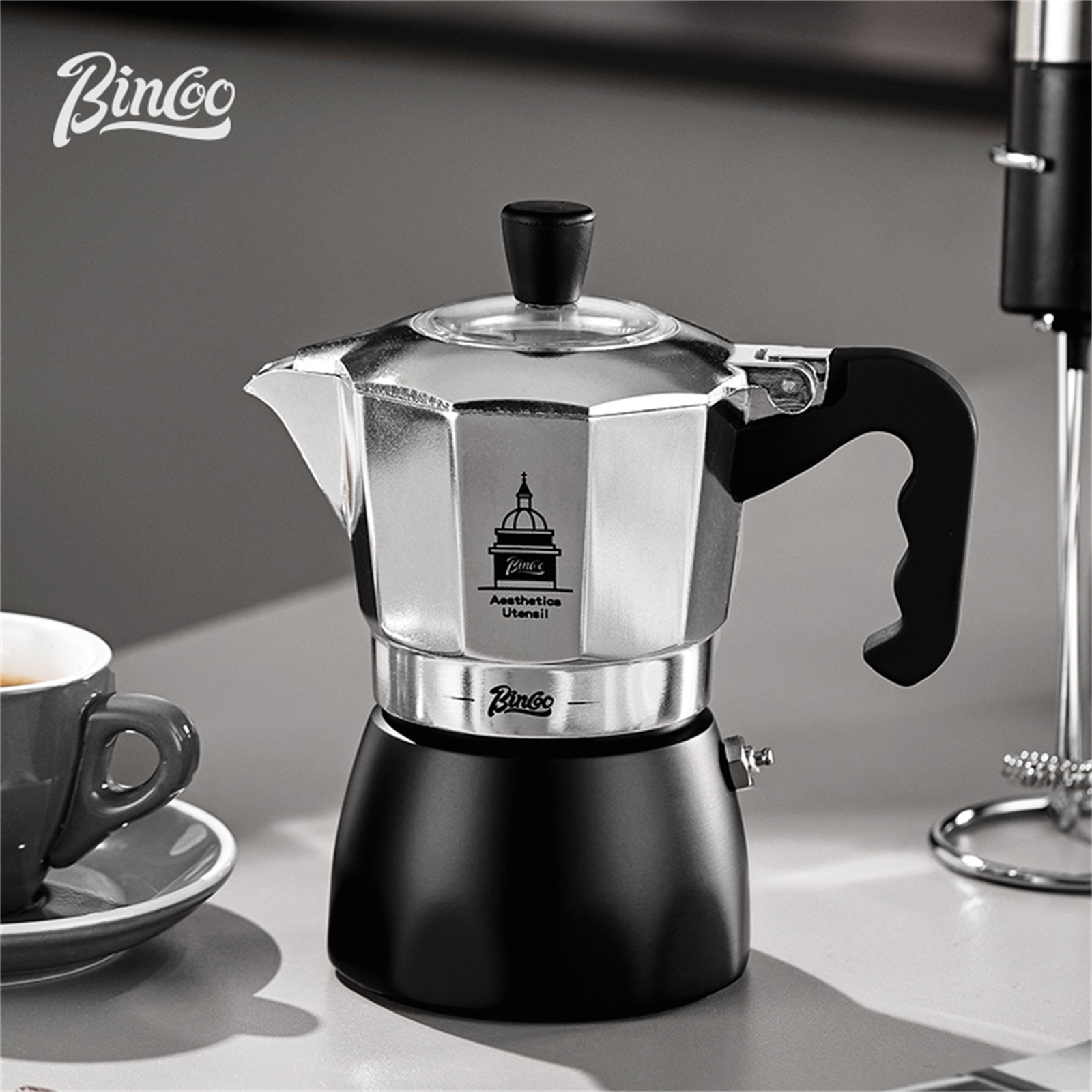 BINCOO Teko Moka Katup Ganda,  - Moka Pot Stove ulasan dan harga