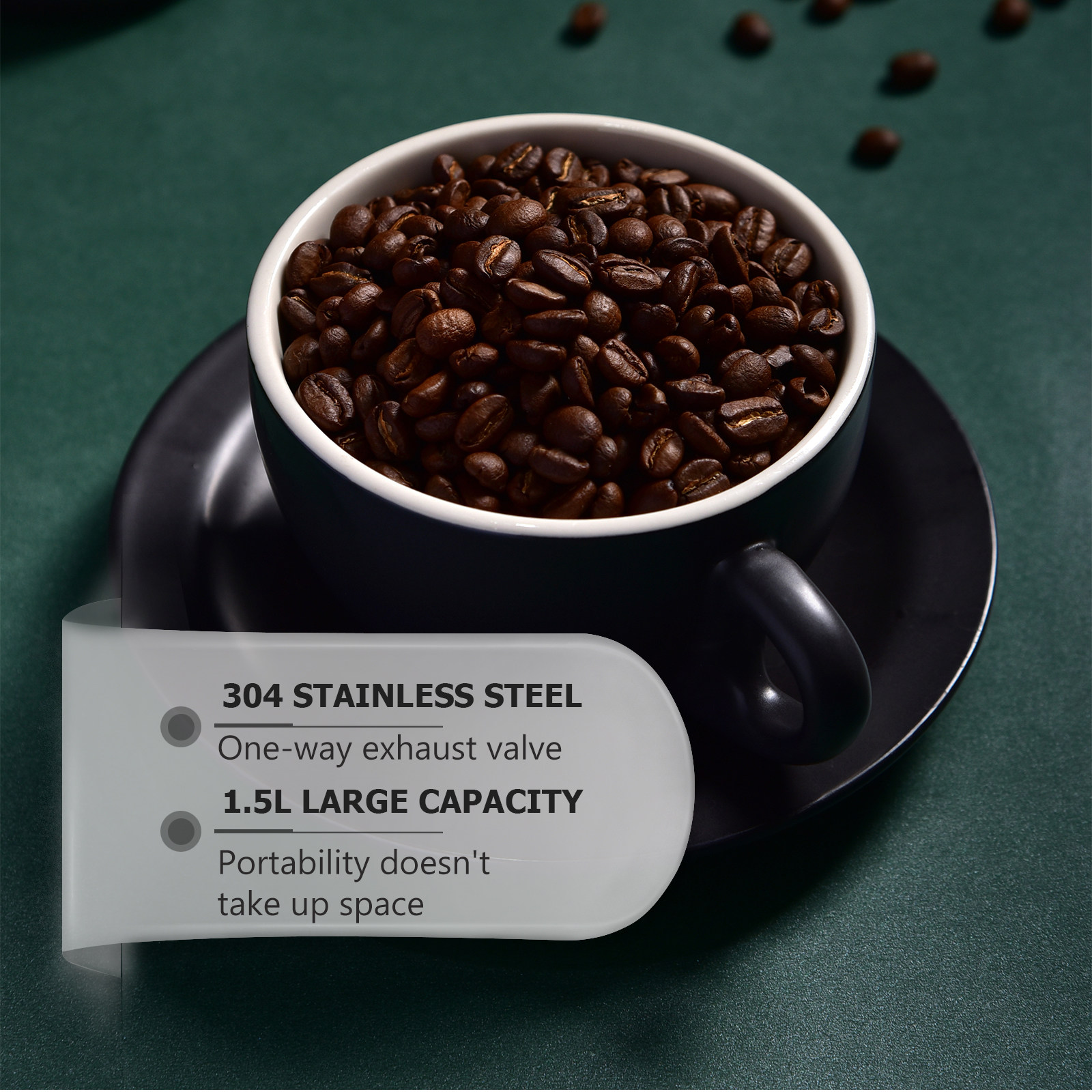1 buah wadah penyimpanan biji  - Coffee Tea Beans ulasan dan harga