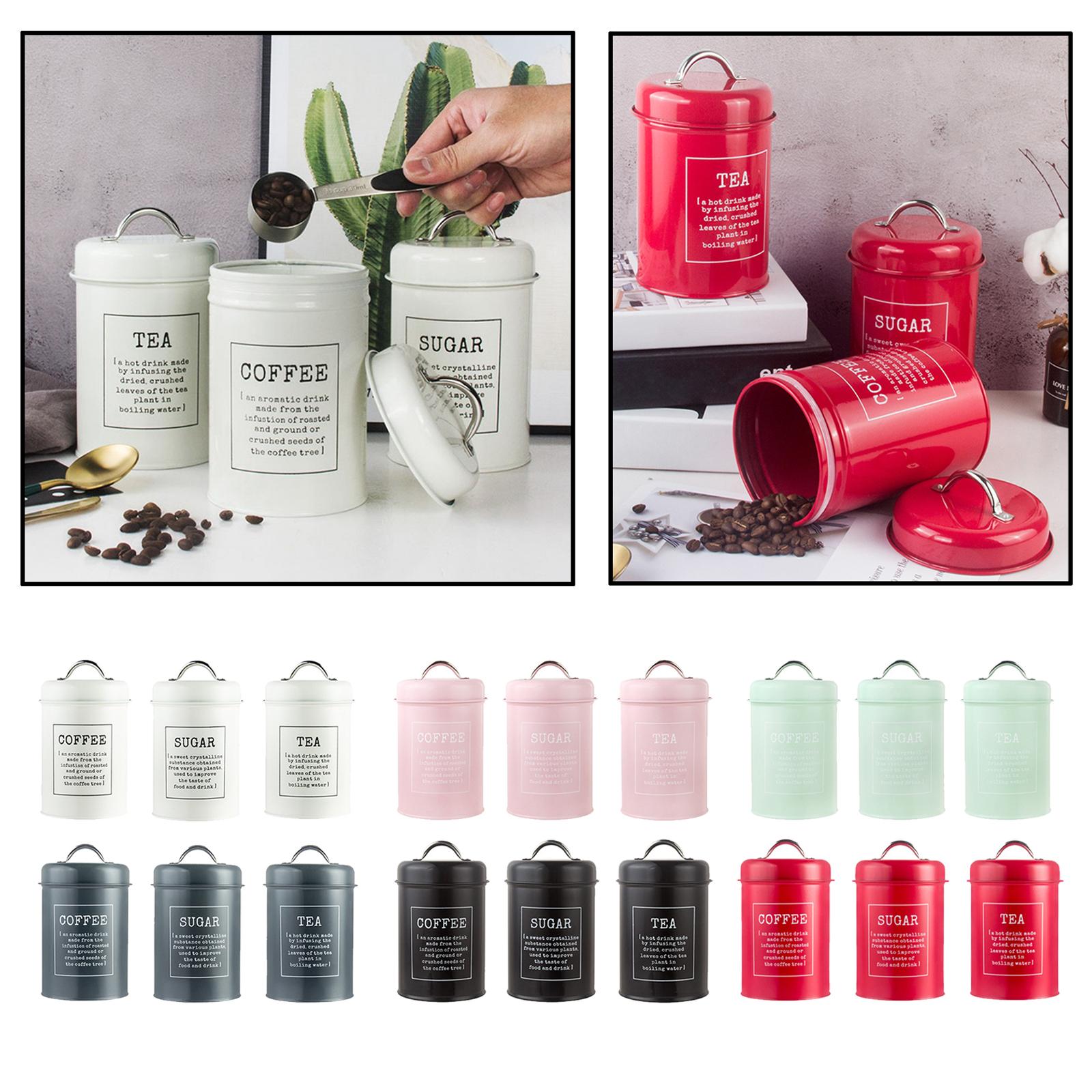 3pcs Set Stoples Dapur Kedap U - Coffee Tea Sugar Canister Set ulasan dan harga