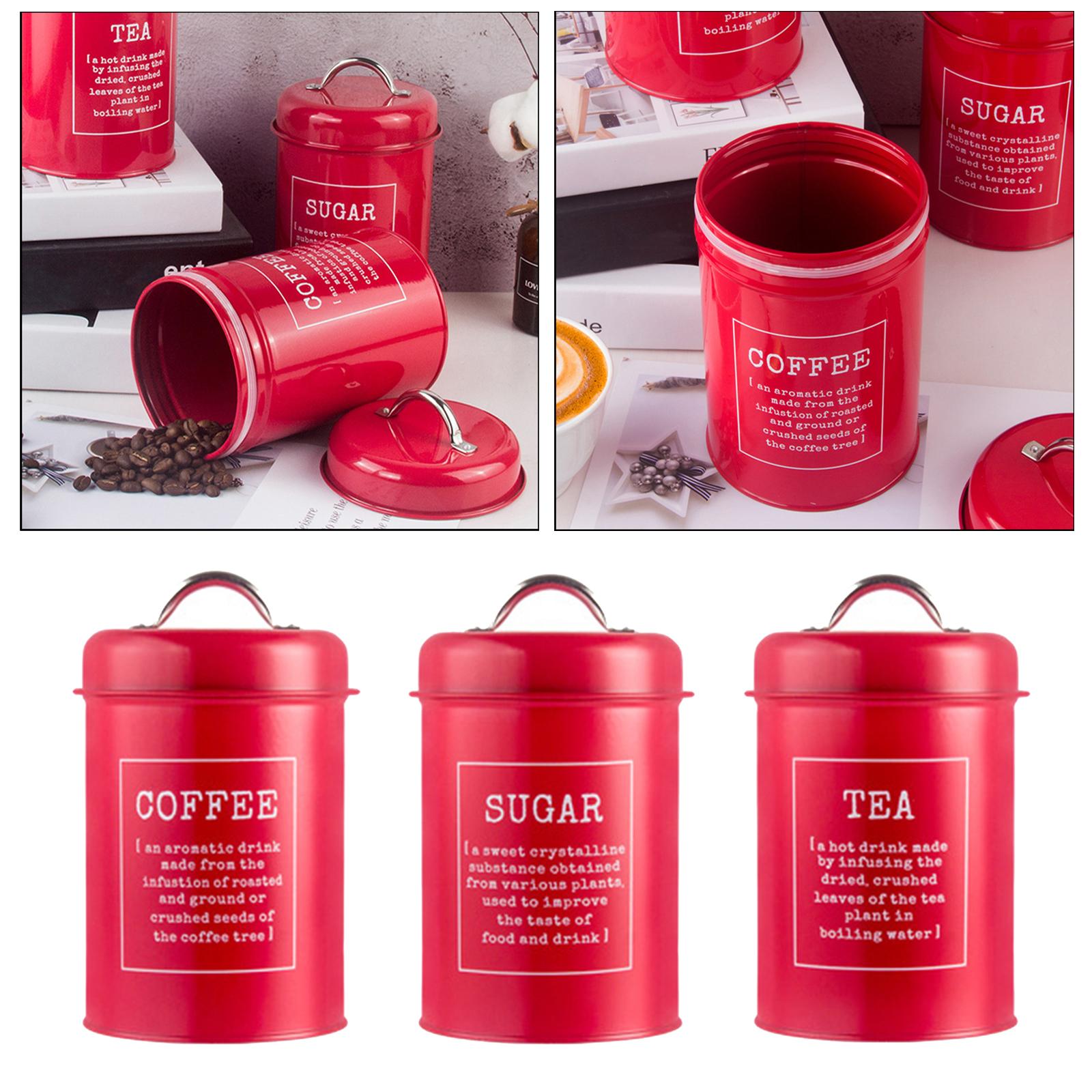 3pcs Set Stoples Dapur Kedap U - Coffee Tea Sugar Canister Set ulasan dan harga