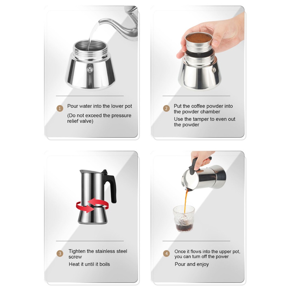 Panci Moka Stainless Steel Kap - Moka Pot Stove ulasan dan harga