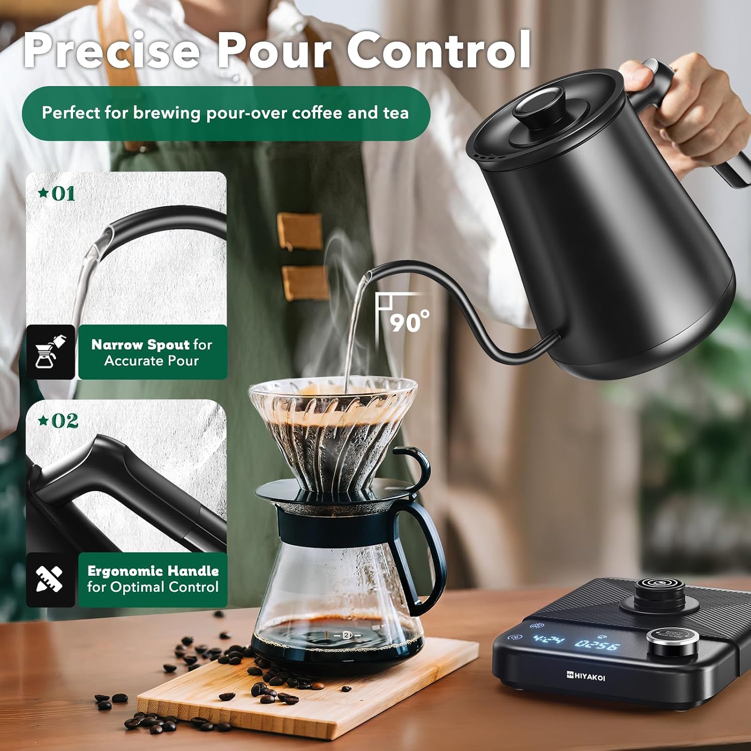 Ketel Listrik Gooseneck dengan - Tea And Coffee Kettle ulasan dan harga