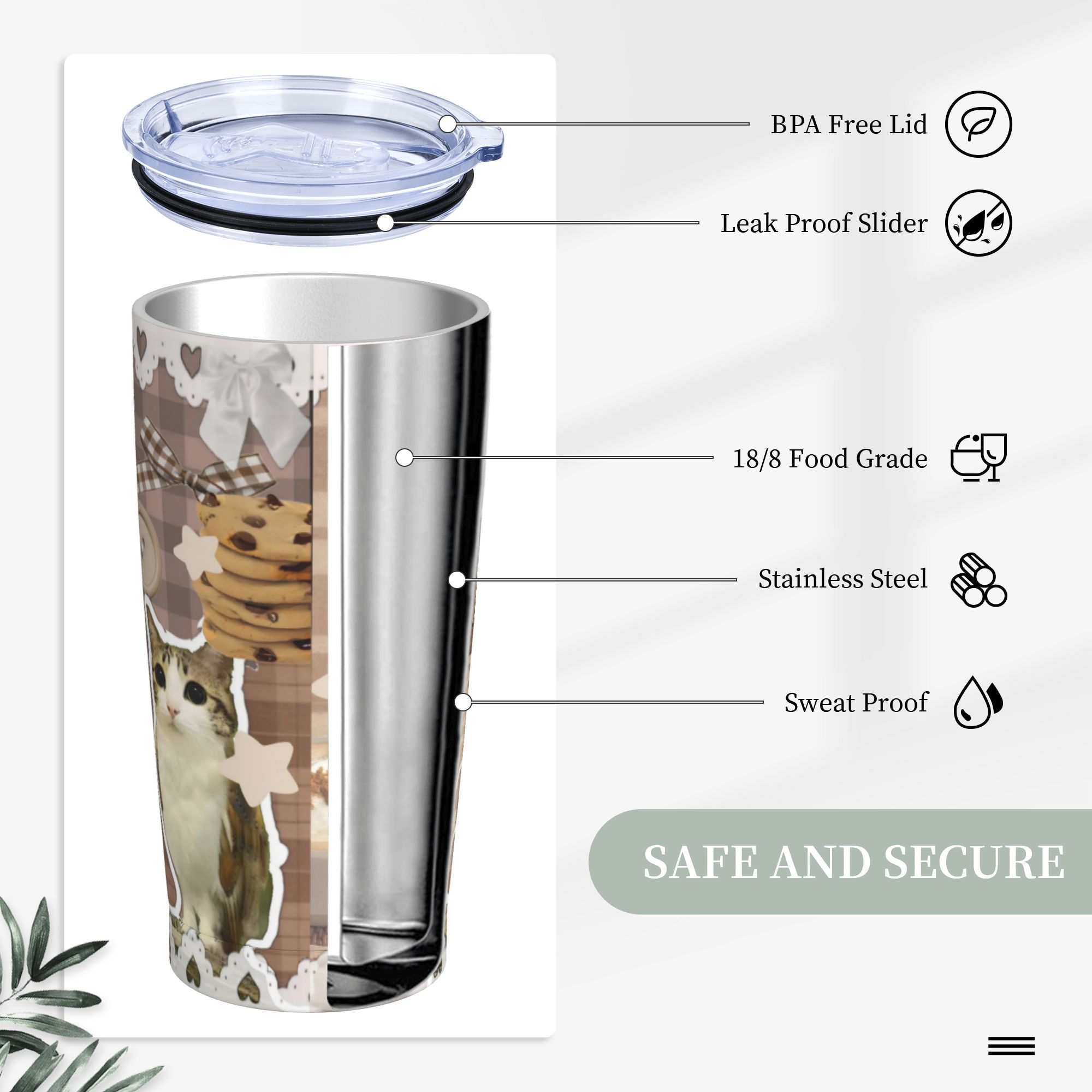 Cute Cat Owl Meowl Tumbler Vac - Coffee Tea Tumbler ulasan dan harga