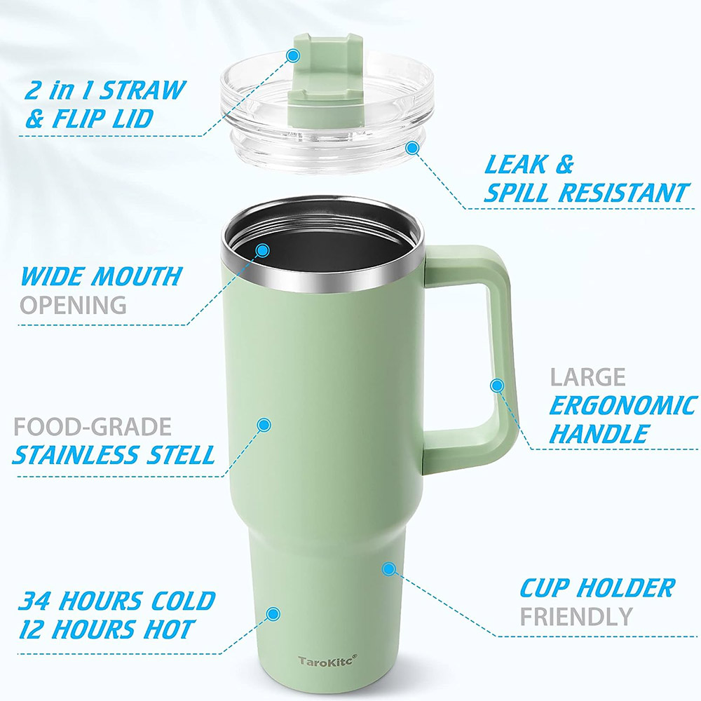 Tumbler 40oz dengan pegangan d - Coffee Tea Tumbler ulasan dan harga